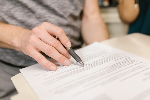 person signing lease agreement